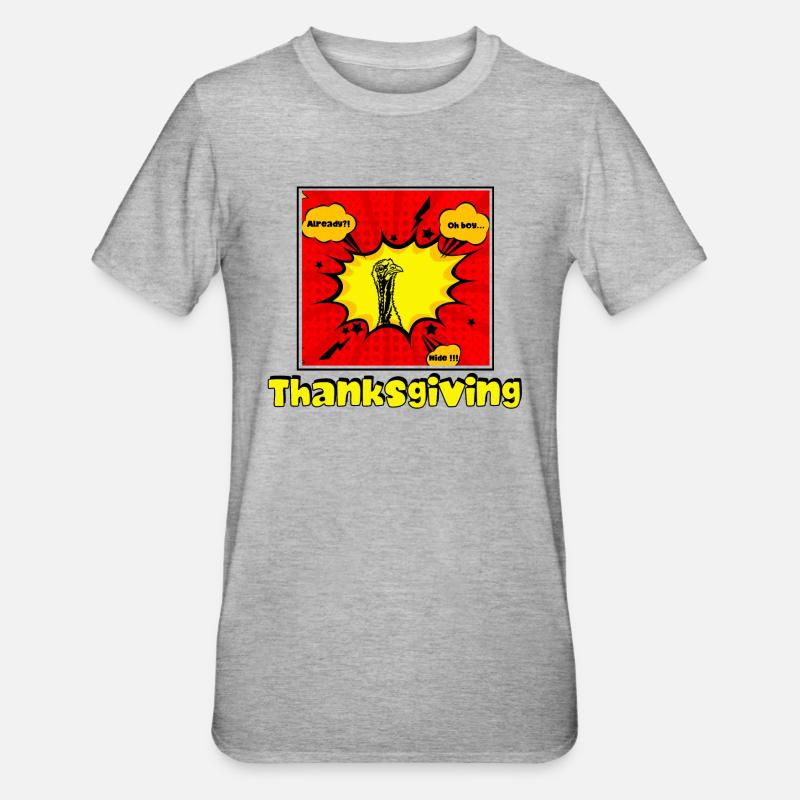 Dinde de dessin animé - T-shirt polycoton Unisexe - gris chiné