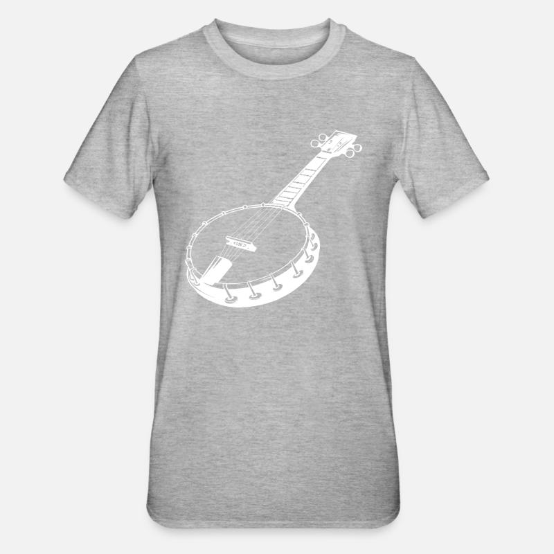 Dessin de banjo - T-shirt polycoton Unisexe - gris chiné
