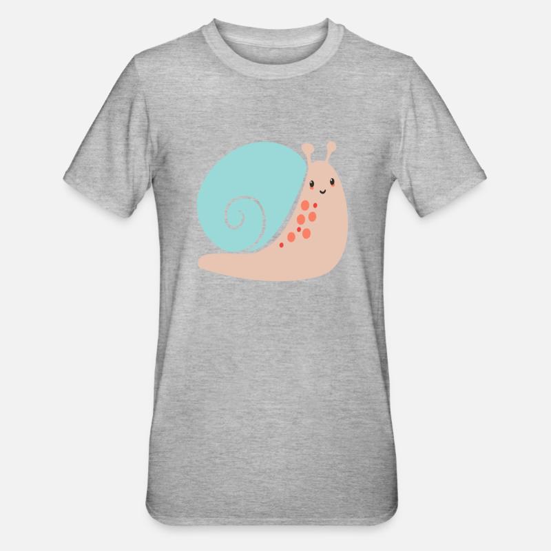 escargot - T-shirt polycoton Unisexe - gris chiné