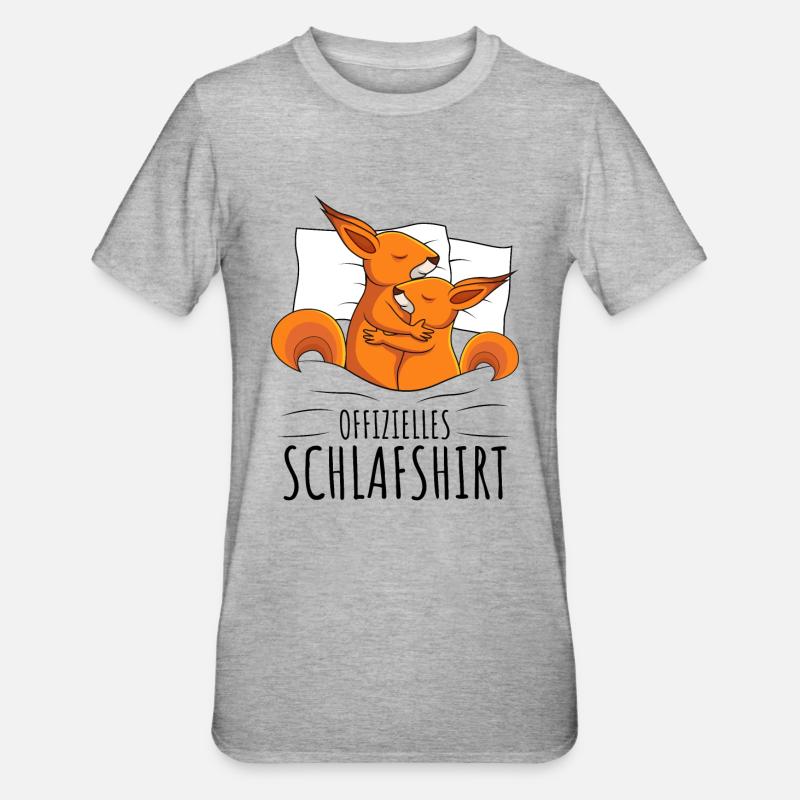 Eichhörnchen - Unisex Polycotton T-Shirt - Grau meliert