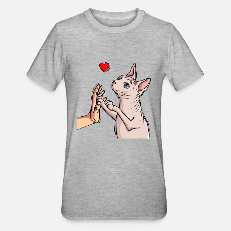 Sphynx Chat Sphinx Chat nu - T-shirt polycoton Unisexe - gris chiné