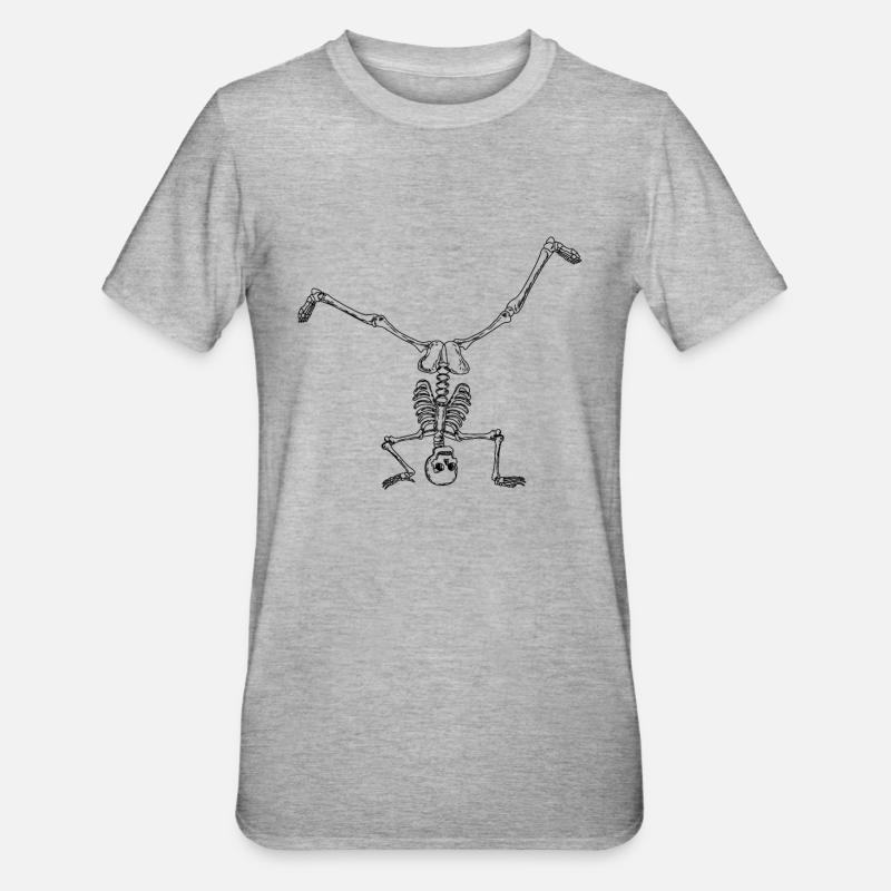 Breakdance breakdancer breakdancing skeleton - Unisex Polycotton T-Shirt - heather grey