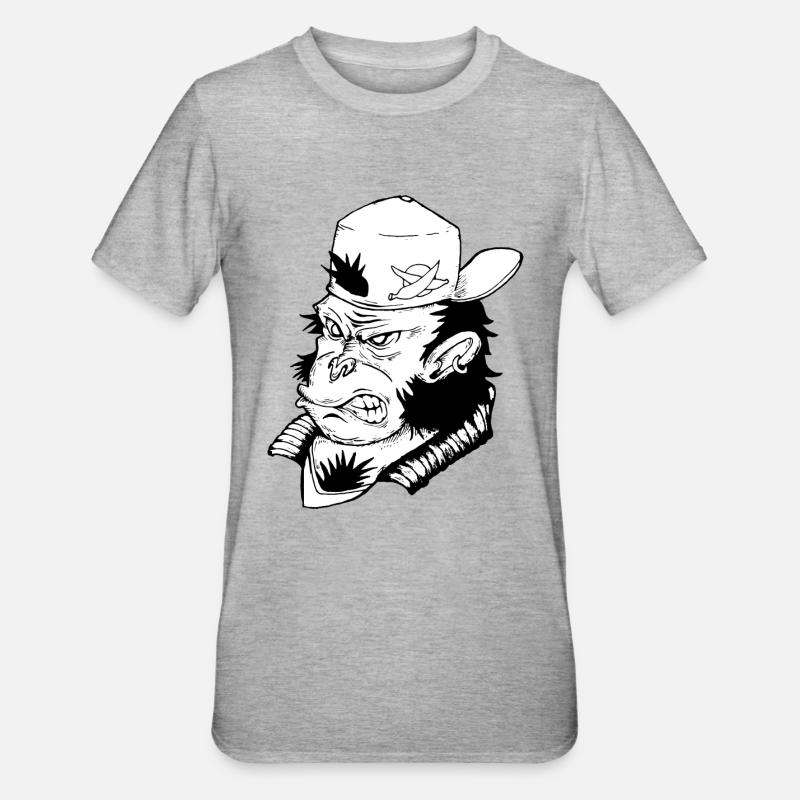 Funky monkey - T-shirt polycoton Unisexe - gris chiné