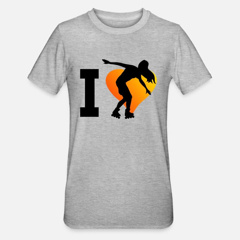 Rollerskate Roller Skating Rollschuhlaufen - Unisex Polycotton T-Shirt - heather grey