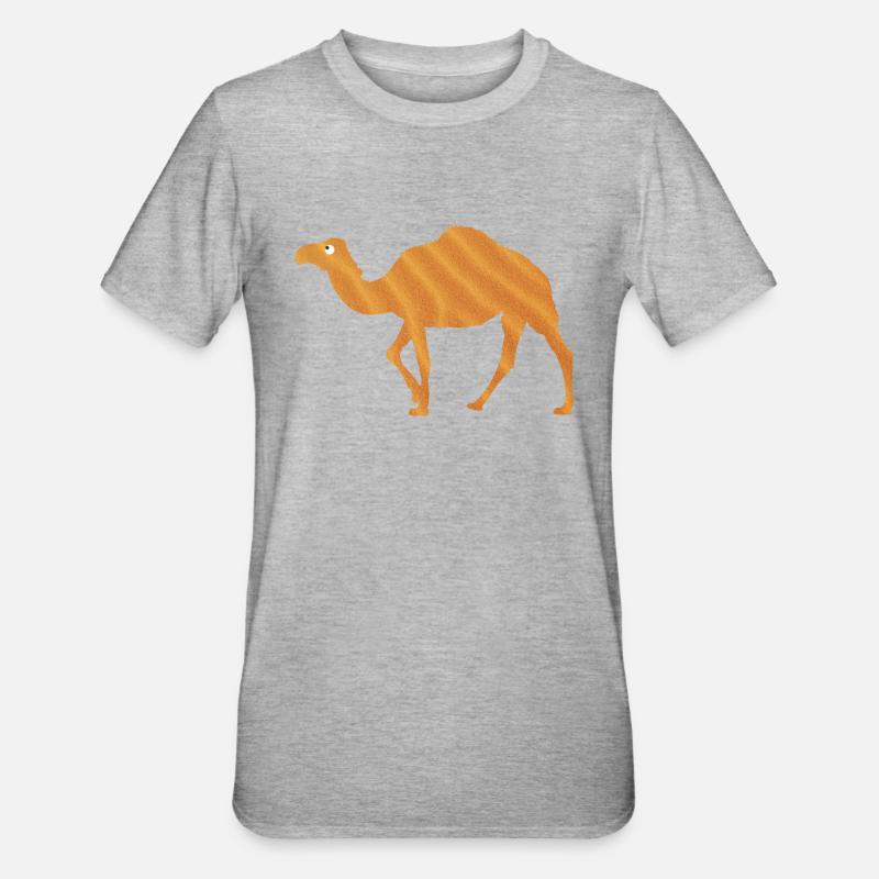 Dromedar Wüste - Unisex Polycotton T-Shirt - Grau meliert