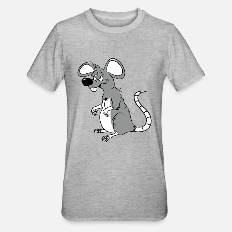 Rat mal drôle cool - T-shirt polycoton Unisexe - gris chiné