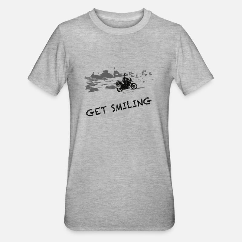 Get smiling - Unisex Polycotton T-Shirt - Grau meliert