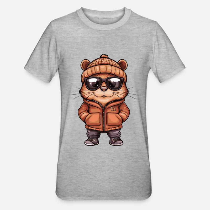 Beaver Cool BD - T-shirt polycoton Unisexe - gris chiné