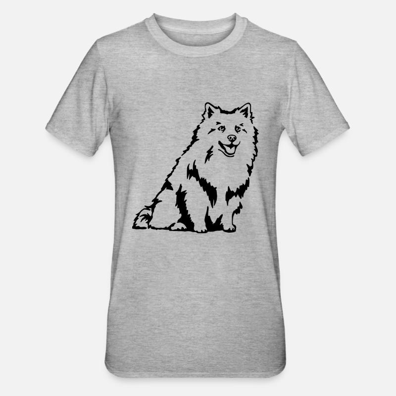 Deutscher Spitz - Unisex Polycotton T-Shirt - Grau meliert