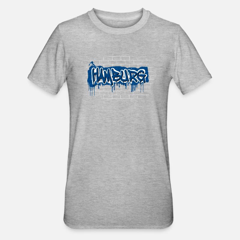 Graffiti de Hambourg - T-shirt polycoton Unisexe - gris chiné