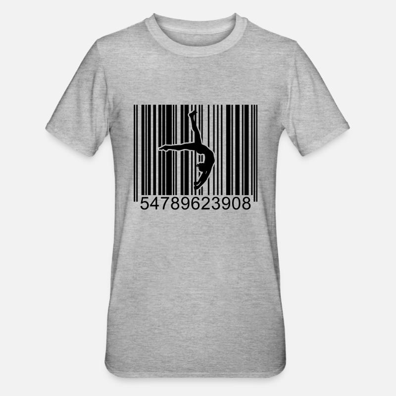 Pole Dance Barcode - Unisex Polycotton T-Shirt - heather grey
