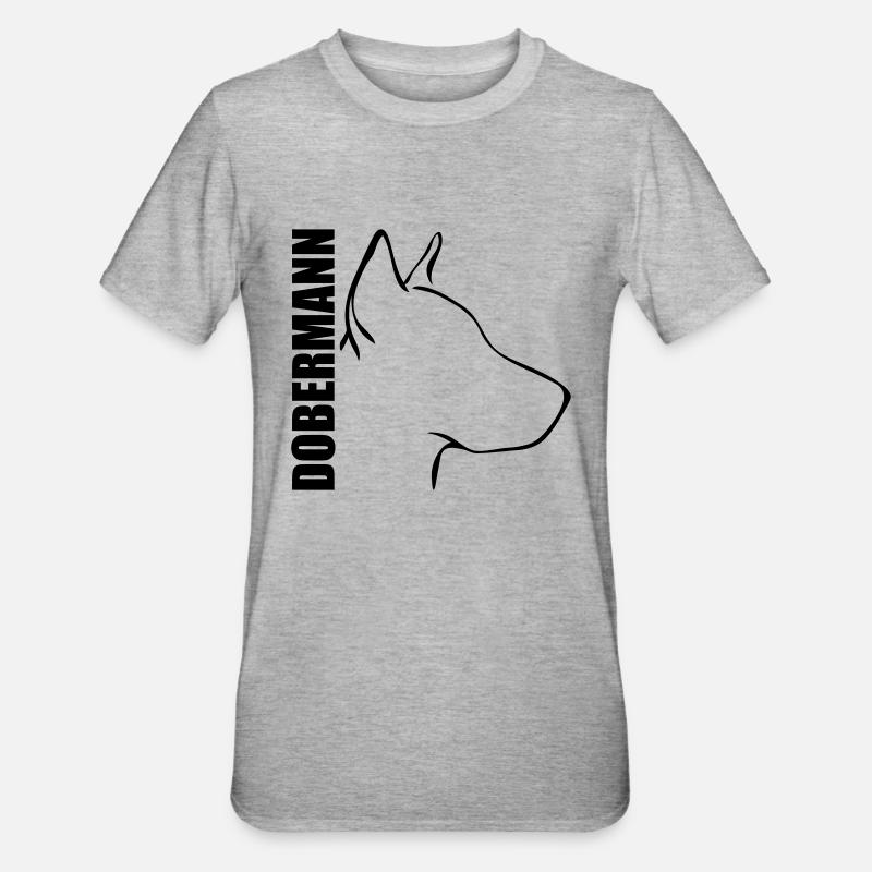 DOBERMANN PROFIL - Unisex Polycotton T-Shirt - Grau meliert