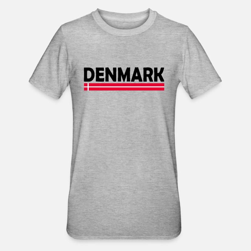 Drapeau du Danemark - T-shirt polycoton Unisexe - gris chiné