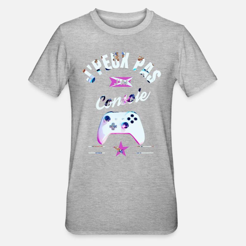 Teeshirt J'Peux Pas J'Ai Console - T-shirt polycoton Unisexe - gris chiné