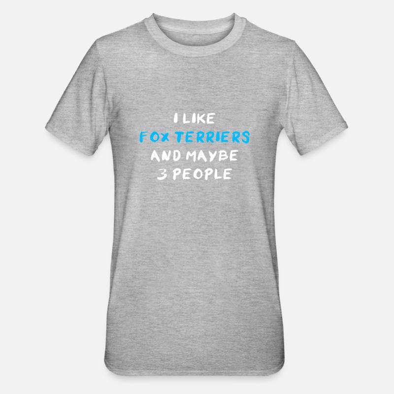 Fox Terrier Foxterrier - Unisex Polycotton T-Shirt - heather grey