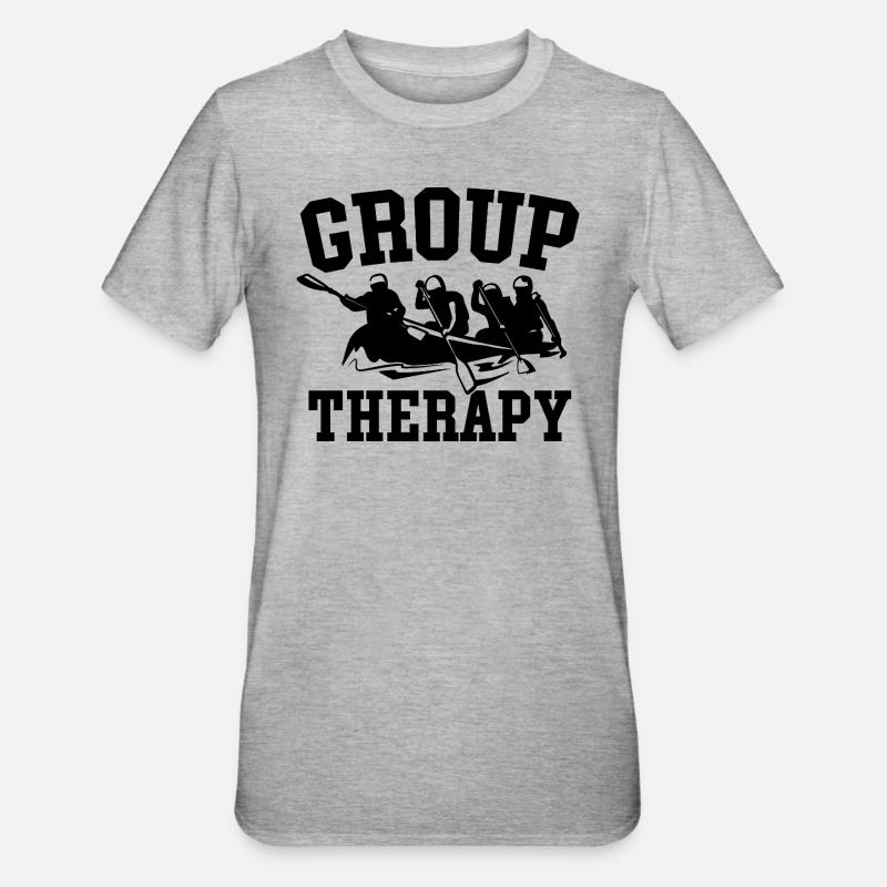 Gruppentherapie Rafting Abenteuer - Unisex Polycotton T-Shirt - Grau meliert
