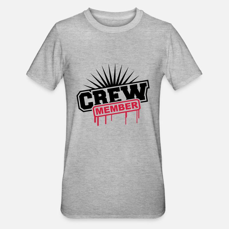 Crew Member Graffiti - T-shirt polycoton Unisexe - gris chiné