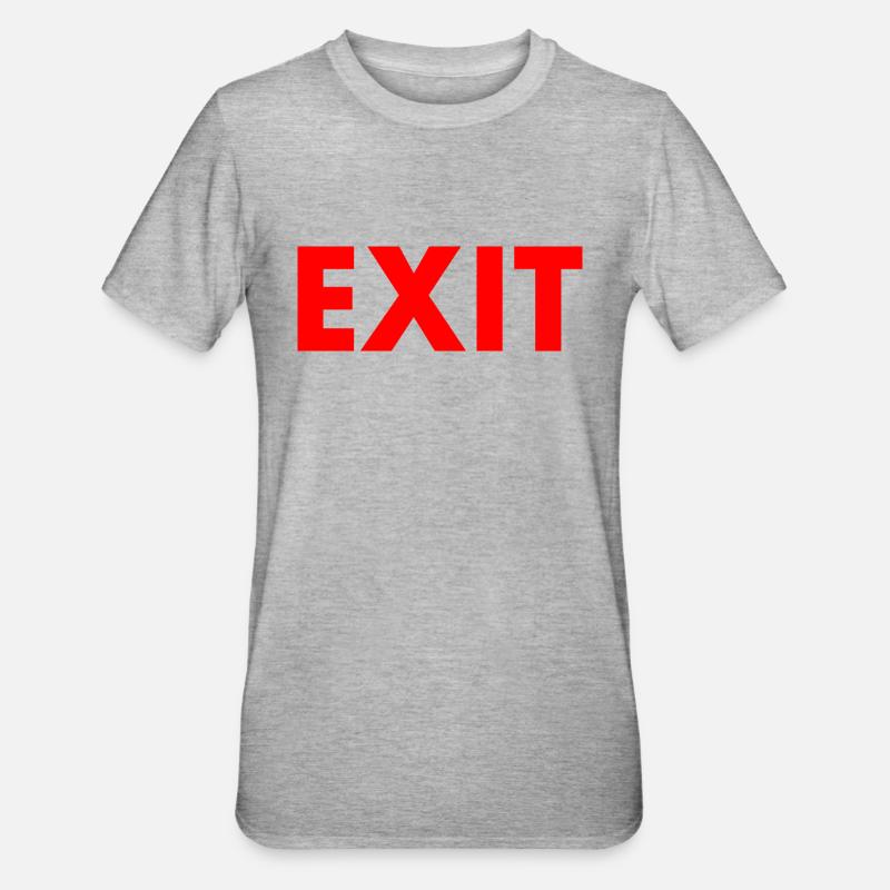 Exit - Unisex Polycotton T-Shirt - heather grey