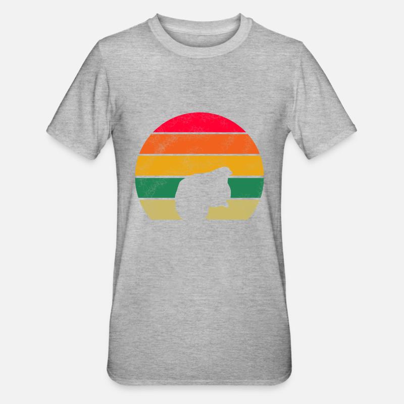 Retro Eichhörnchen - Unisex Polycotton T-Shirt - Grau meliert