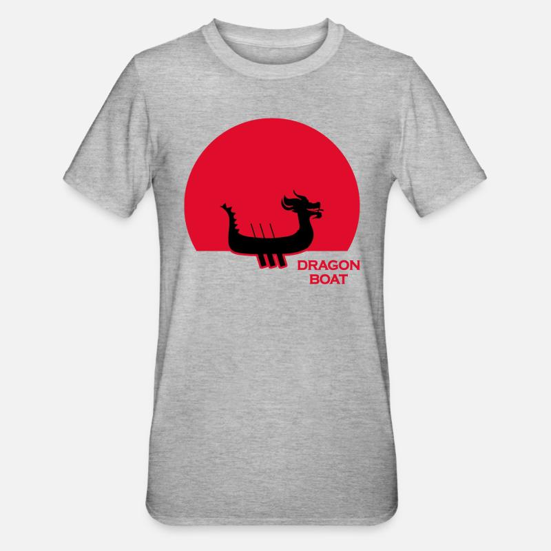 drachenboot chinesisches drachenbootfahrer - Unisex Polycotton T-Shirt - Grau meliert