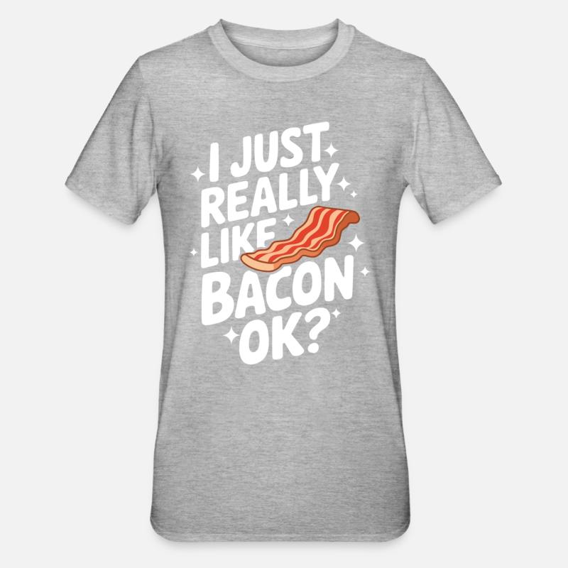 Bacon Petit-déjeuner Bacon - T-shirt polycoton Unisexe - gris chiné