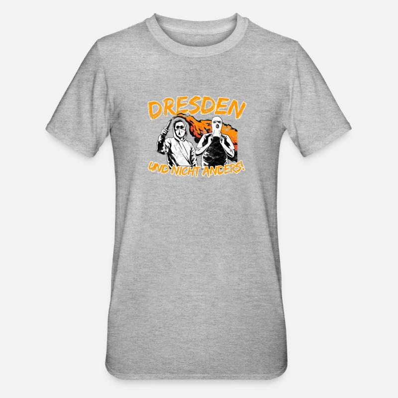 Dresden und nicht anders UPDATE - Unisex Polycotton T-Shirt - Grau meliert