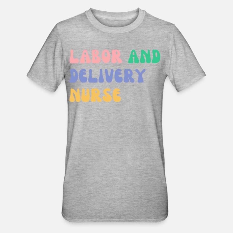 Arbeits- und Entbindungsschwester - Unisex Polycotton T-Shirt - Grau meliert
