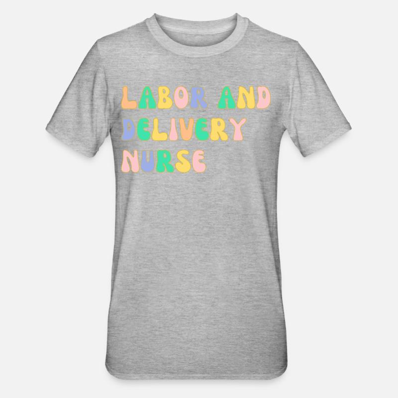 Arbeits- und Entbindungsschwester - Unisex Polycotton T-Shirt - Grau meliert