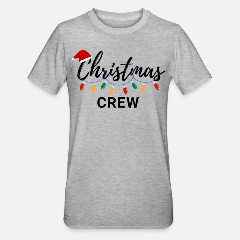 Weihnachts-Crew - Unisex Polycotton T-Shirt - Grau meliert