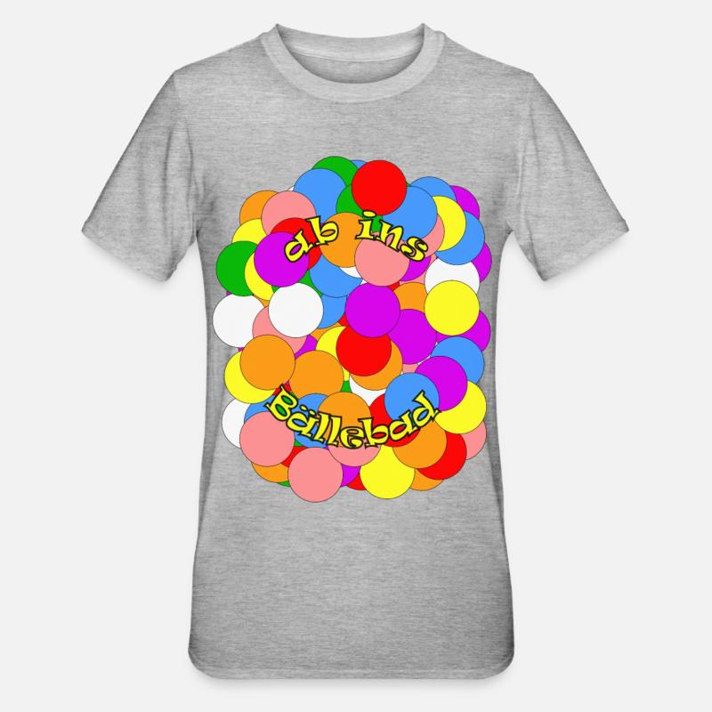 ab ins Bällebad - Unisex Polycotton T-Shirt - Grau meliert