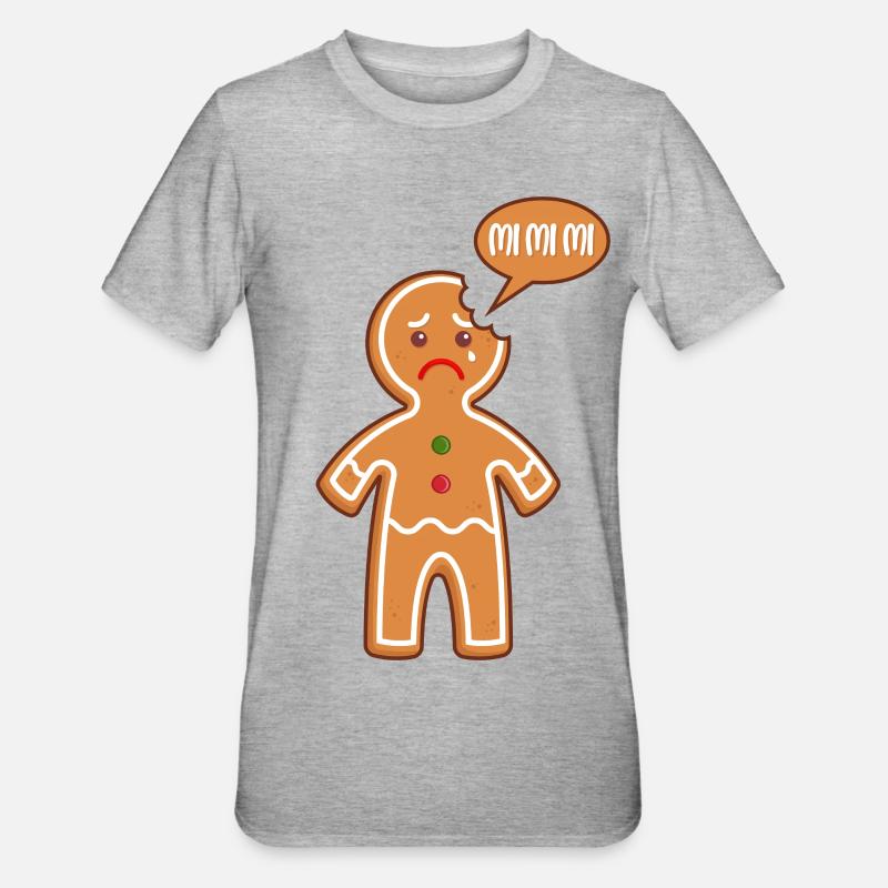 Lebkuchenmann Mimimi Mi Mi Mi Bäcker Gebäck Backen - Unisex Polycotton T-Shirt - Grau meliert