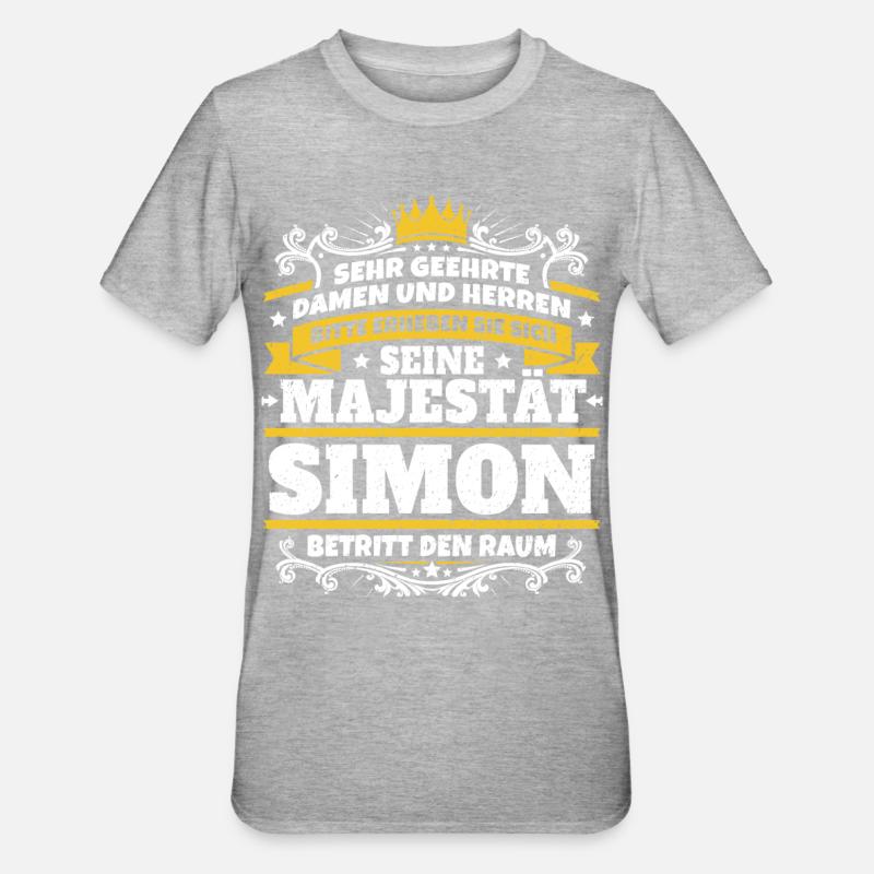 Sa Majesté Simon - T-shirt polycoton Unisexe - gris chiné