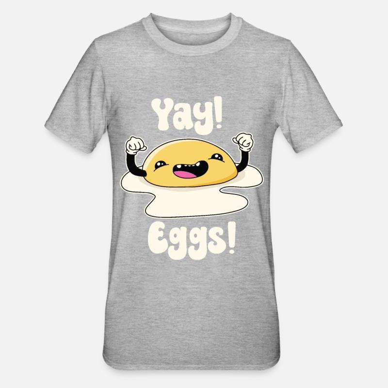 Juhu-Eier - Unisex Polycotton T-Shirt - Grau meliert