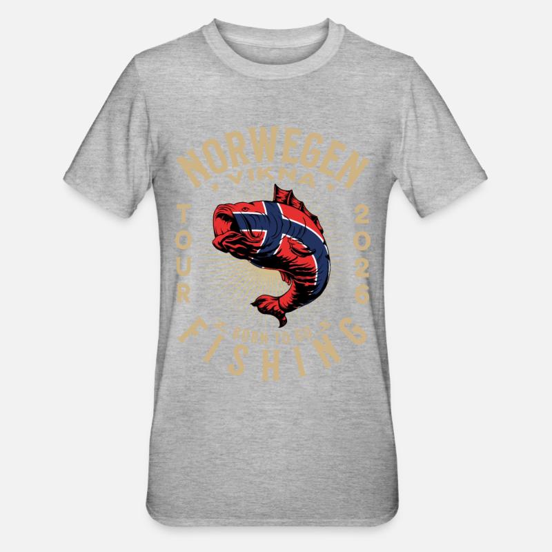Vikna Pêche 2026 - T-shirt polycoton Unisexe - gris chiné