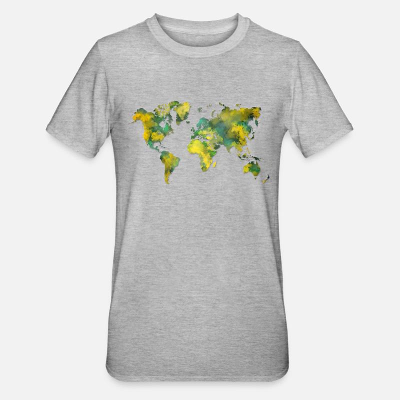 word map 2040 - T-shirt polycoton Unisexe - gris chiné