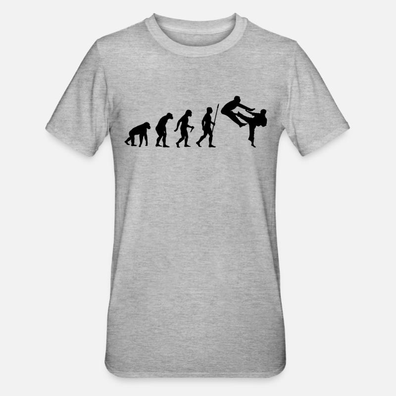 Évolution du karaté - T-shirt polycoton Unisexe - gris chiné
