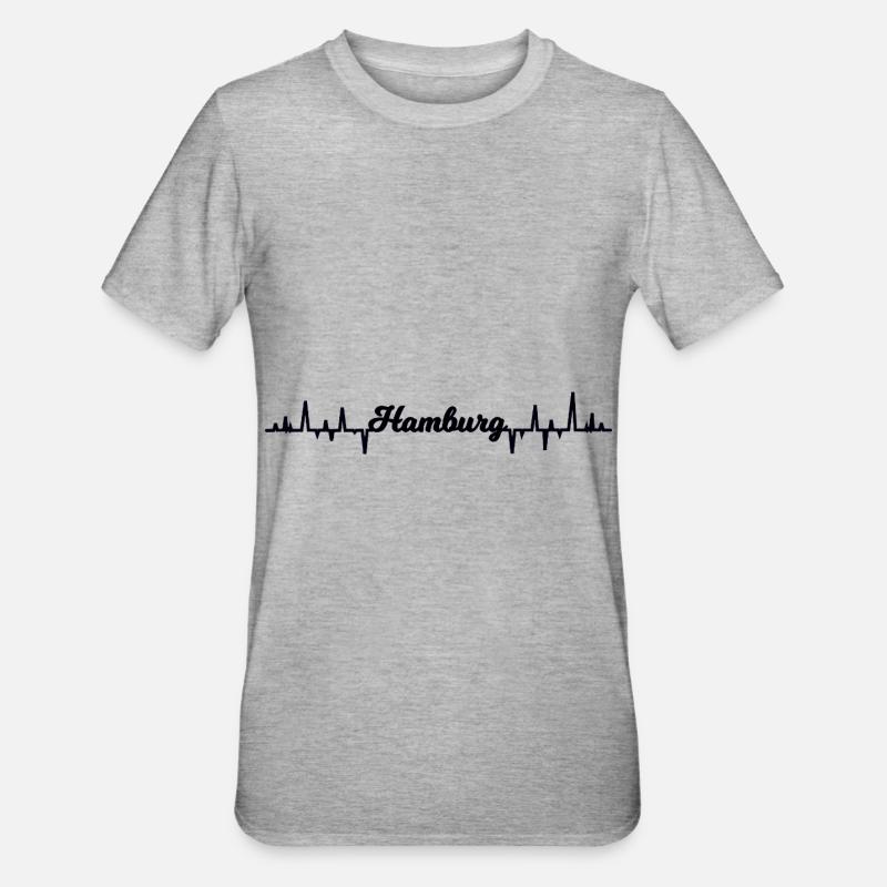 Le pouls à Hambourg - T-shirt polycoton Unisexe - gris chiné