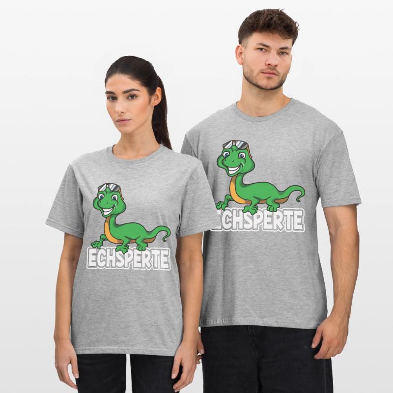 Echsperte Echse Reptilien Eidechse Experte Spruch Unisex Polycotton T-Shirt