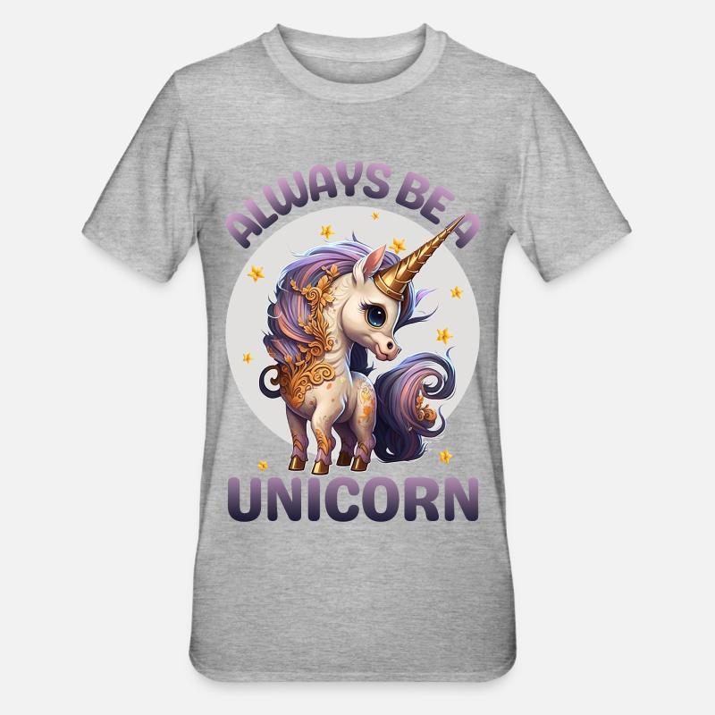 Sei immer ein Einhorn - Unisex Polycotton T-Shirt - Grau meliert
