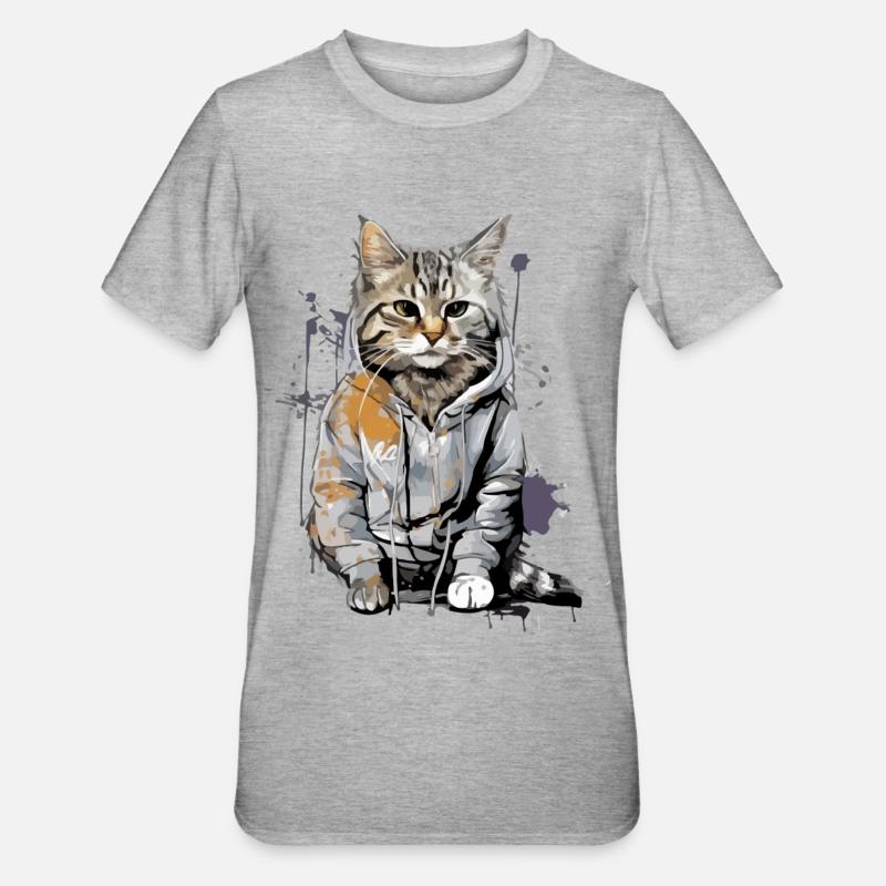 koco le chat - T-shirt polycoton Unisexe - gris chiné