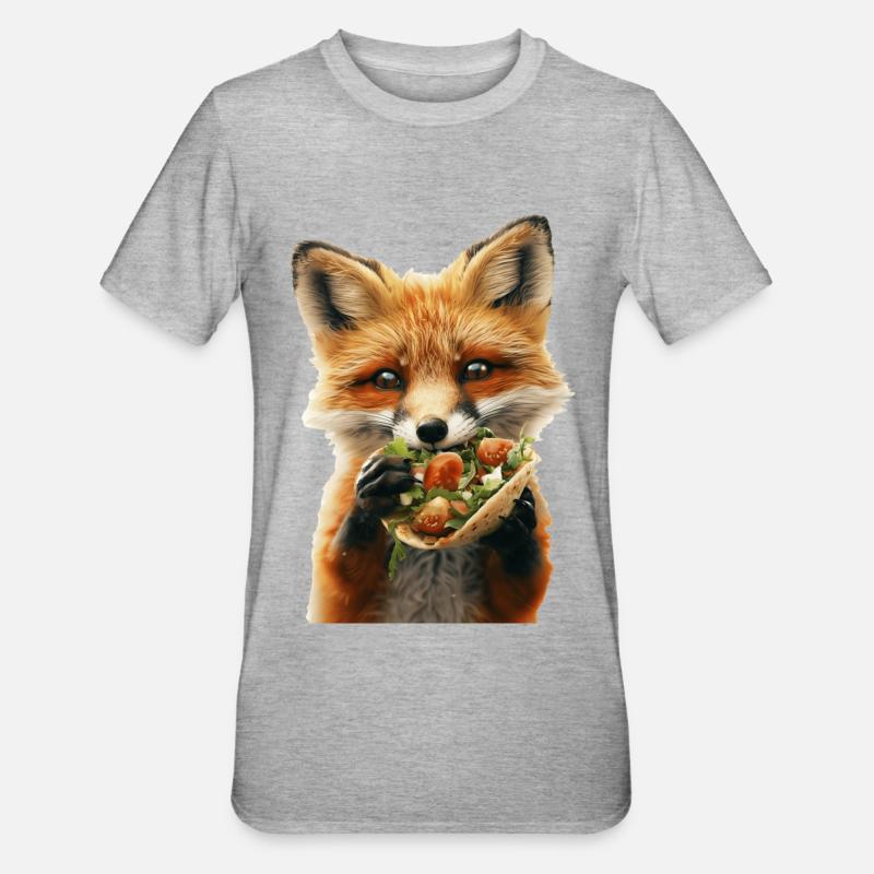 Fuchs - Unisex Polycotton T-Shirt - Grau meliert
