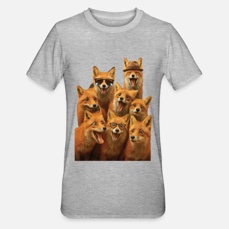 Fuchs - Unisex Polycotton T-Shirt - Grau meliert