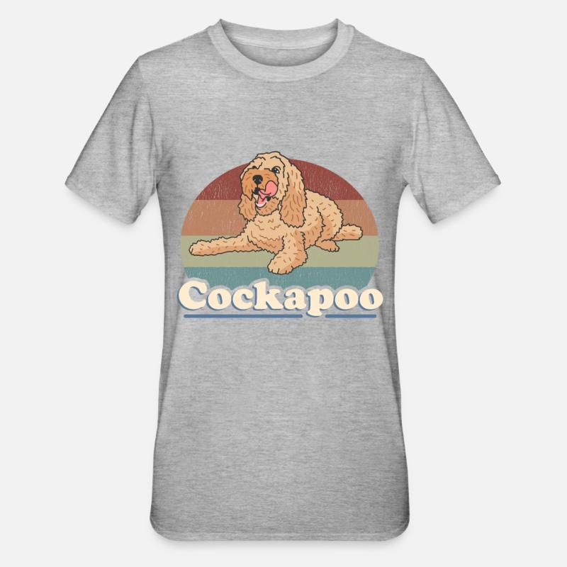 Cockapoo Hund Hundehalter Hundebesitzer Geschenk - Unisex Polycotton T-Shirt - Grau meliert