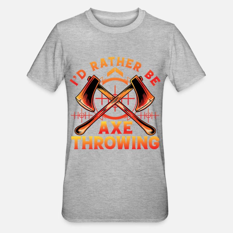I'd rather be Axe Throwing - Unisex Polycotton T-Shirt - heather grey