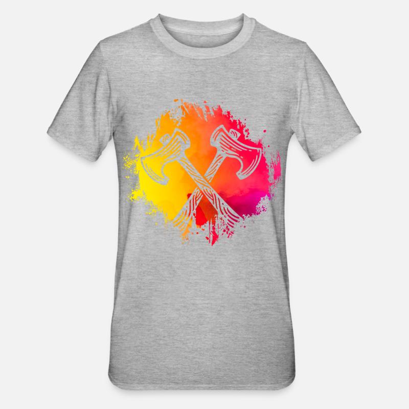 Lancer de hache rétro - T-shirt polycoton Unisexe - gris chiné