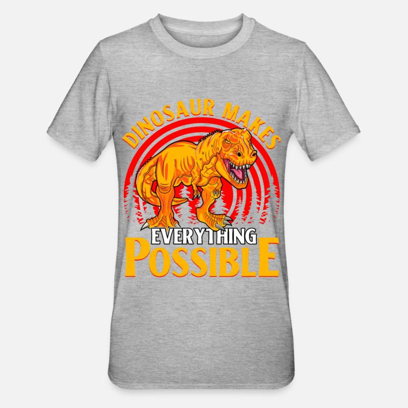 Dinosaur makes everything possible - Unisex Polycotton T-Shirt - heather grey