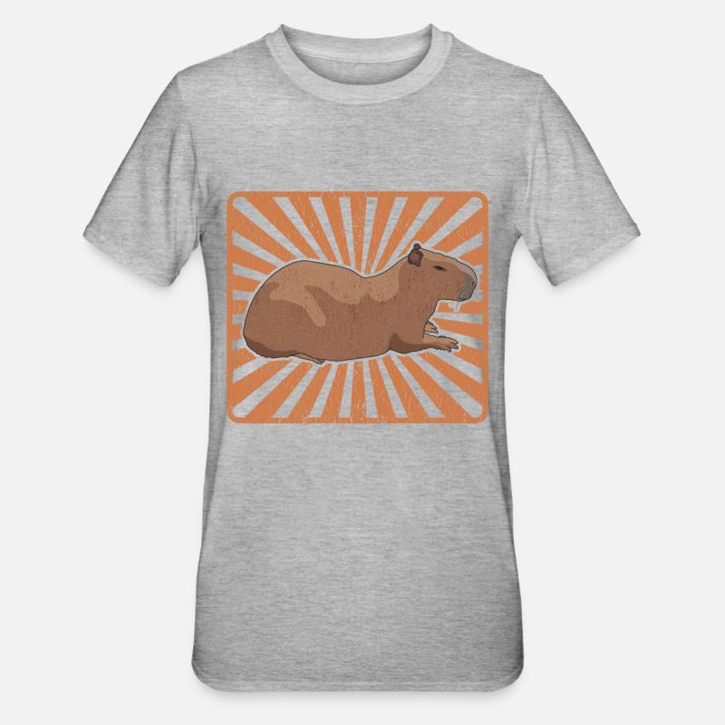 Capybara Capybaras Capybaras Capybara Cadeau - T-shirt polycoton Unisexe - gris chiné