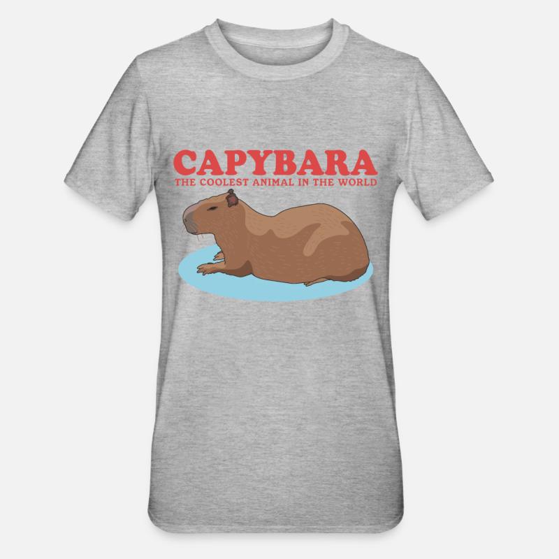 Capybara Capybaras Capybaras Capybara Cadeau - T-shirt polycoton Unisexe - gris chiné