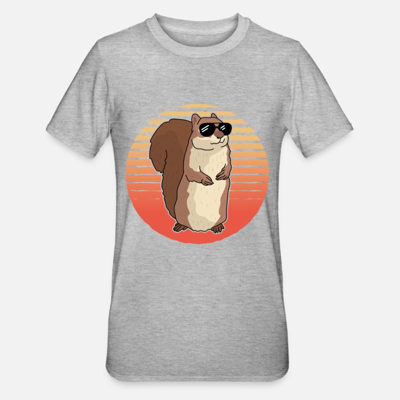 Süßes Eichhörnchen Grauhörnchen Hörnchen Geschenk - Unisex Polycotton T-Shirt - Grau meliert