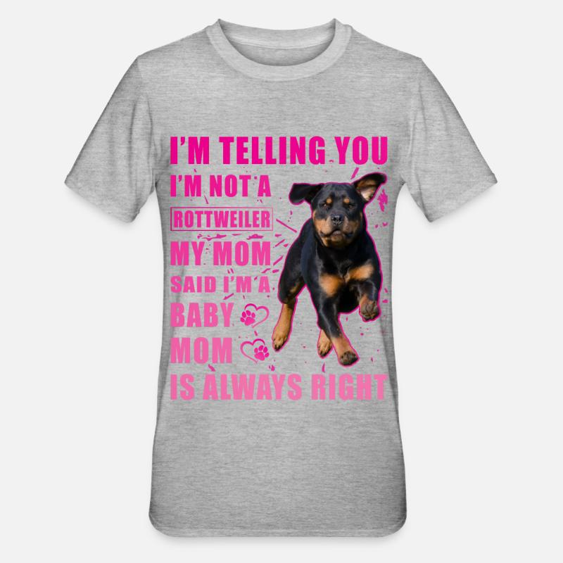 Dicton Rottweiler - T-shirt polycoton Unisexe - gris chiné